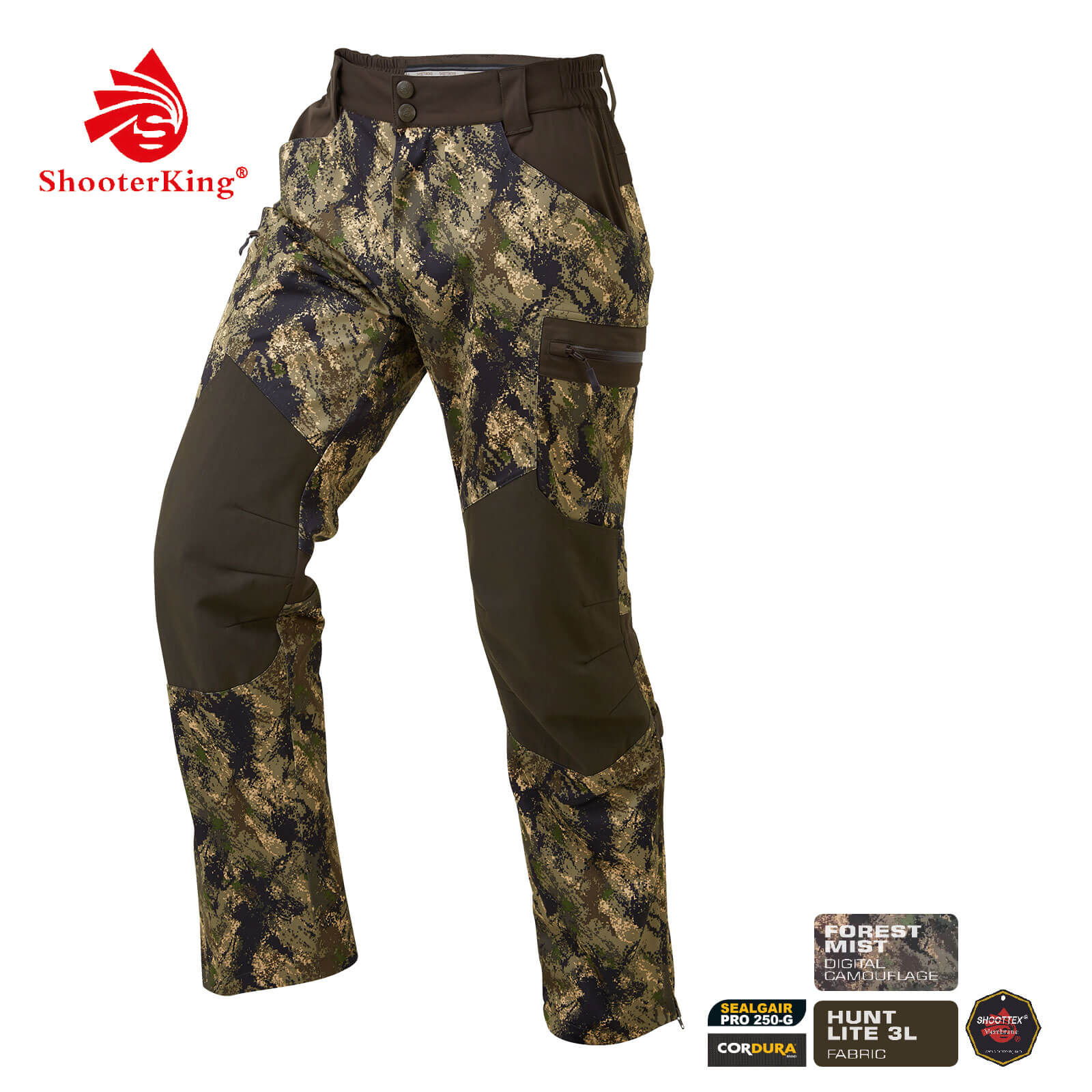 SHOOTERKING Huntflex Primaloft wendbare Weste in braun/Forest Mist Camo SHOOTERKING Huntflex Primaloft wendbare Weste in braun/Forest Mist Camo