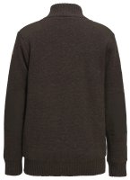 Pinewood Hurricane Full Zip Strickpullover Damen D.Brown Melange R&uuml;ckseite