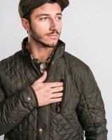 Pinewood Nydala Classic Quilt Steppjacke Moss Green Detail 1