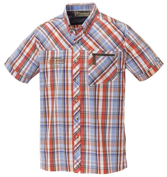 Pinewood 9536 Cumbria Kurzarmhemd orange blau Pinewood 9536 Cumbria Kurzarmhemd orange blau