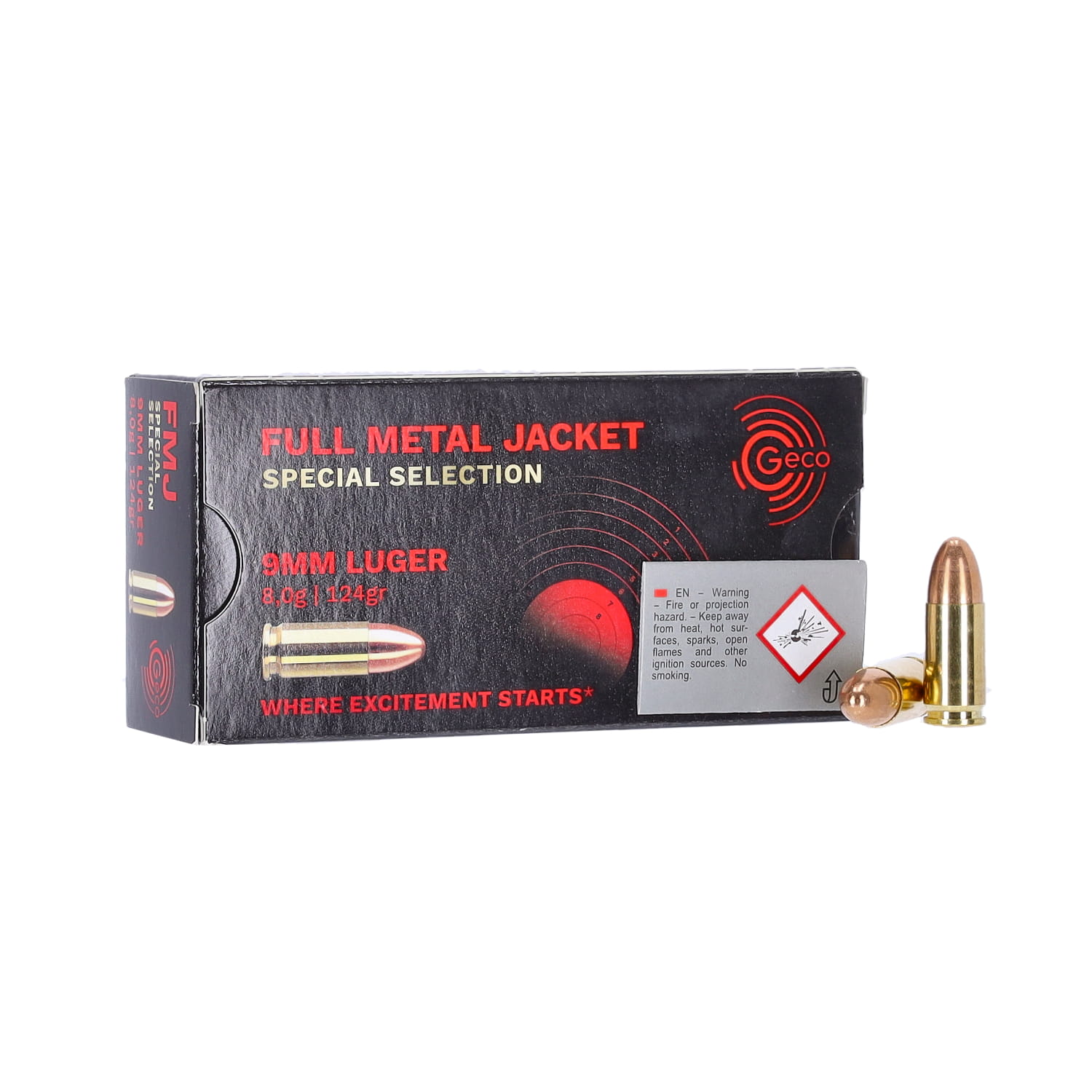 Geco Special Selection Pistolenpatrone 9mm Luger 124 grs. - 50 Stk 