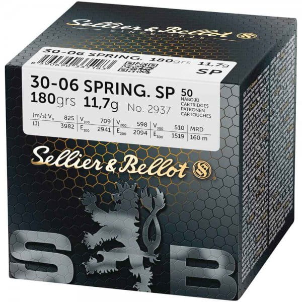 Sellier & Bellot .30-06 Sprgf., Teilmantel 180gr - 50 St. Sellier & Bellot .30-06 Sprgf., Teilmantel 180gr - 50 St.