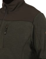 Hart BANNALP-FZ Fleecejacke Gr&uuml;n Melange/Braun Detail 1