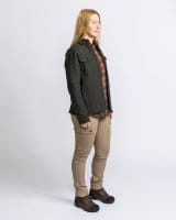 Pinewood V&auml;rnamo Overshirt Hemdjacke Damen D.Green Melange Detail 2