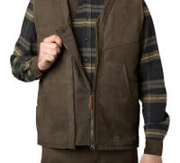 H&auml;rkila Pro Hunter Lederweste Willow green Detail 1