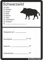 Etiquettes viande de gibier