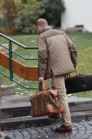 Blaser Miles Vintage Jacke Herren Olive M&eacute;lange/Schwarz getragen hinten
