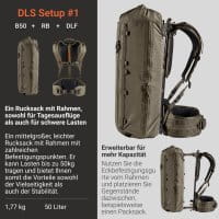 Vorn B50 Rucksack 50L Fog Green Setup 1