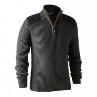 Deerhunter Rogaland Strick mit Rei&szlig;verschluss Dark Grey melange Vorderseite 