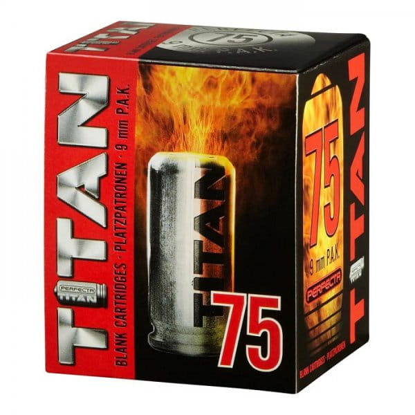 Umarex Perfecta Titan 9 mm P.A.K. Platzpatronen - 75 Stk. Umarex Perfecta Titan 9 mm P.A.K. Platzpatronen - 75 Stk.