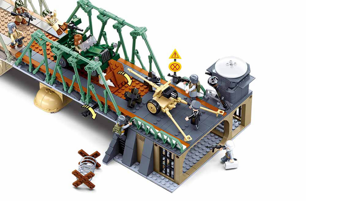 Sluban 769PCS WW2 Battaglia di Budapest Ponte Scena