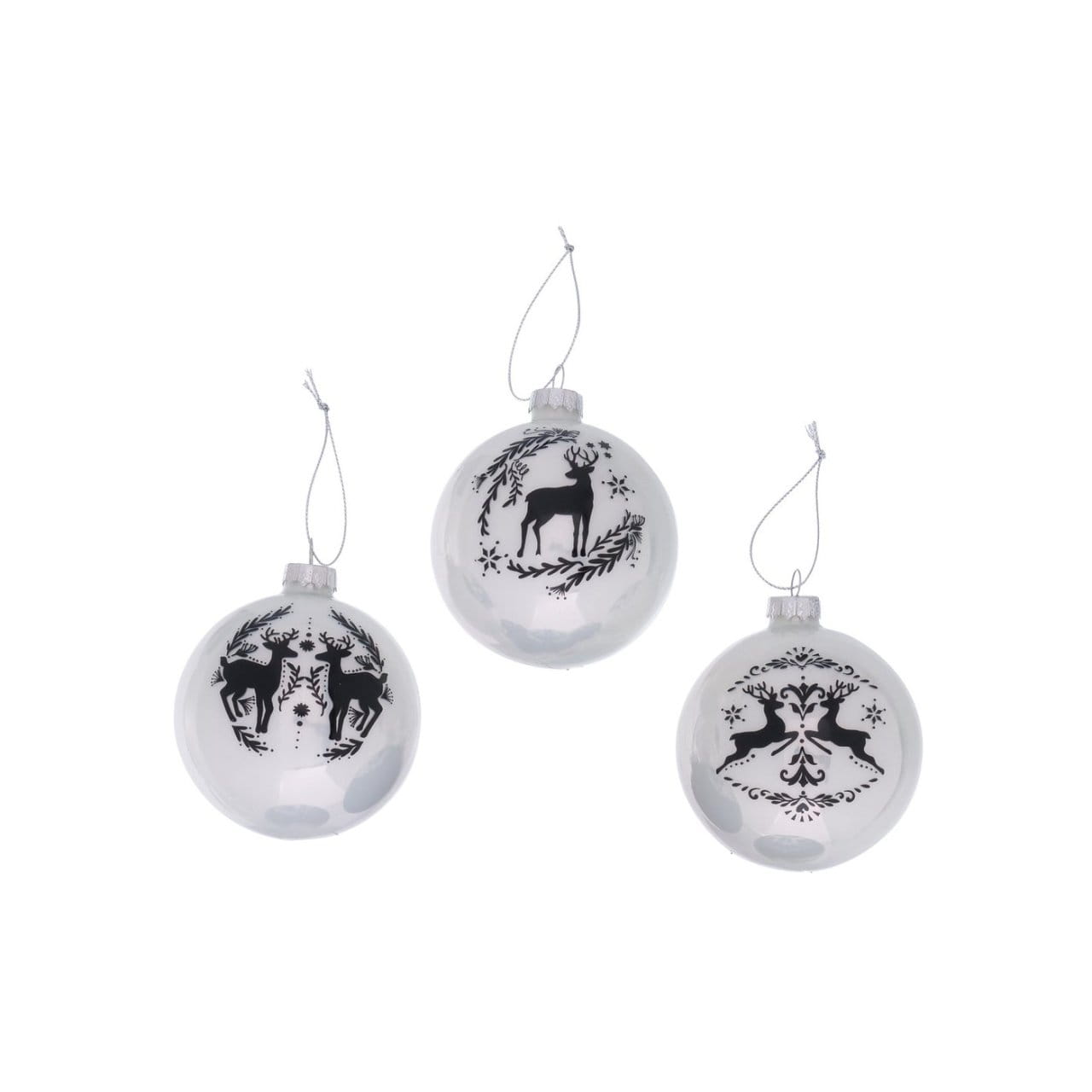 LivingActive Adena Weihnachtskugel 3er Set weiß