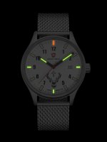 Swiss Timer Trapper Hubertus H3 Uhr Edelstahl Nacht