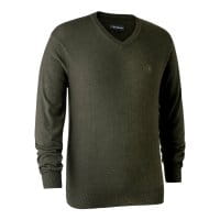 Deerhunter Kingston Pullover mit V-Ausschnitt Green Melange Vorderseite