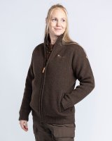Pinewood Hurricane Full Zip Strickpullover Damen D.Brown Melange Imagebild 1