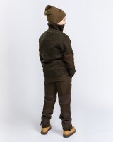 Pinewood Hurricane Strickpullover Troyer Kids D.Green Melange Detail 4