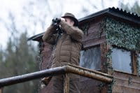 Blaser Vintage Radiation Daunenjacke Herren braun getragen seitlich vorne