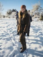 Pinewood Caribou Hunt Extreme Hose Damen Suede Brown/D.Olive Anwendung 1