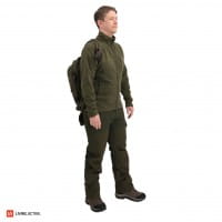 Hart Fleecejacke Wagrain-FZ Olivgr&uuml;n/Schwarz Vorderseite mit Hart Rando XHP Hose, Hart NB Litepack 11 Liter und H&auml;rkila Grove GTX