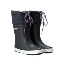 Aigle Giboulee 2 gef&uuml;tterte Kinderstiefel Marine/blanc