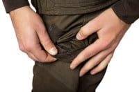 H&auml;rkila Pro Hunter Lederhose Willow green Detail 4