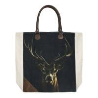 Shopper LivingActive cerf rouge sur fond noir
