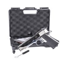 Colt Government 1911 A1 chrome Schreckschuss Pistole 9 mm P.A.K. Koffer
