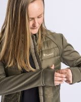 Pinewood Finnveden Hybrid Power Fleece Jacke Damen Oliv Detail 2