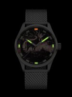 Swiss Timer Trapper Hirsch H3 Uhr Edelstahl Nacht
