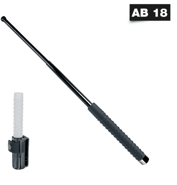 Teleskopschlagstock 16" + Holster (Strukturgriff, Schwarz) Teleskopschlagstock 16" + Holster (Strukturgriff, Schwarz)