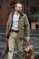 Blaser Miles Vintage Jacke Herren Olive M&eacute;lange/Schwarz getragen vorne