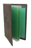 Porte permis de chasse AKAH cuir, 6 compartiments