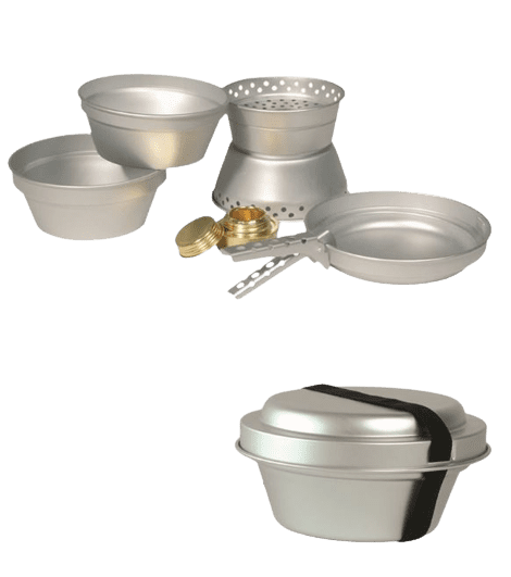 MIL-TEC Koch-Set Alu - 2 Töpfe 1 Pfanne 1 Kocher